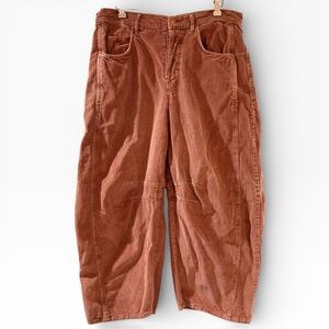 We The Free Rust Corduroy Pants | Relaxed Wide Leg | Size 30 | Free People